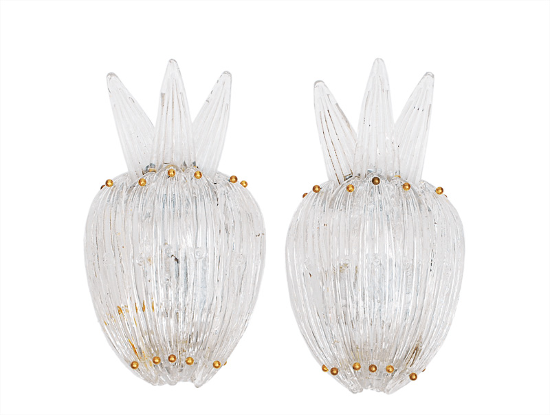 Paar Murano-Wandlampen in Ananasform