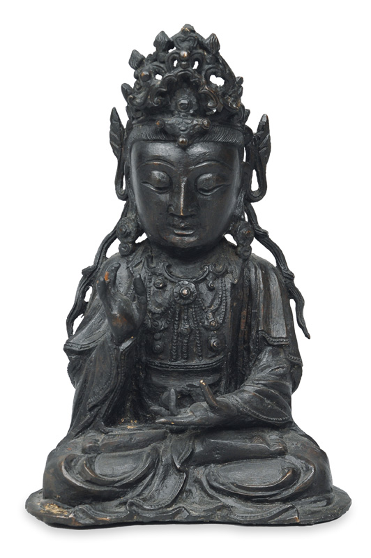 A "Seated Bodhisattva" figure