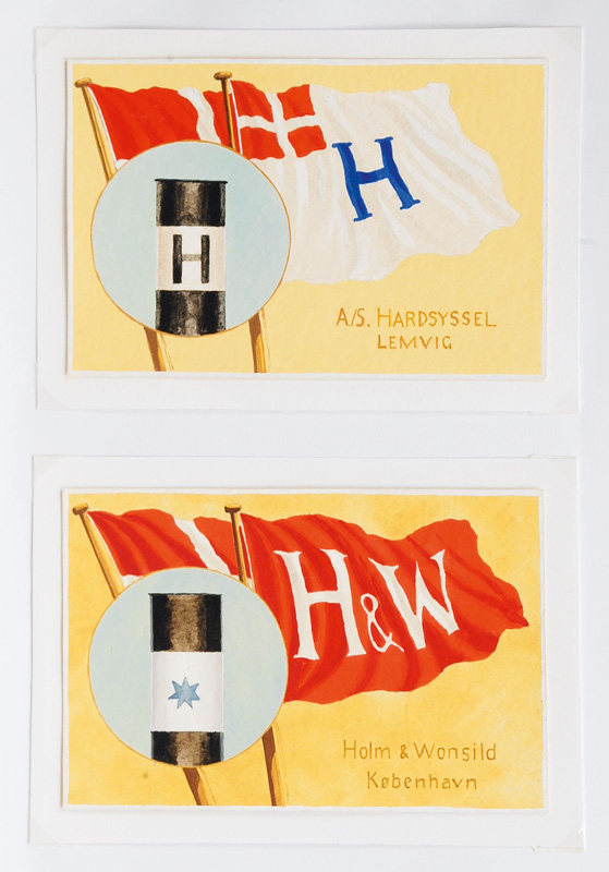 Flags of the Shipping Companies Hardsyssel and Holm & Wonsild