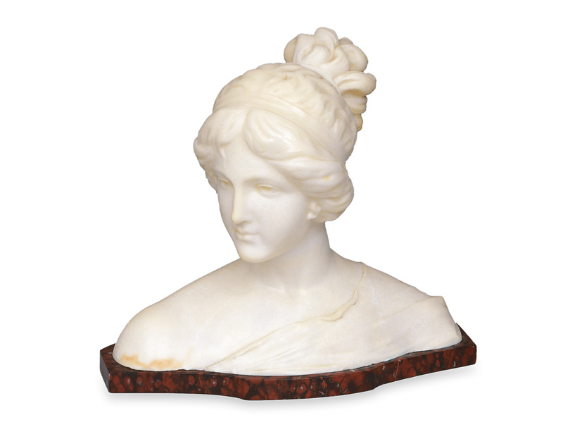 A marble bust "Young goddess"