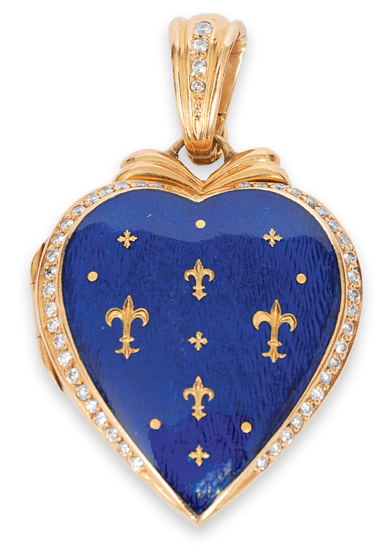 Enamel-heart pendant