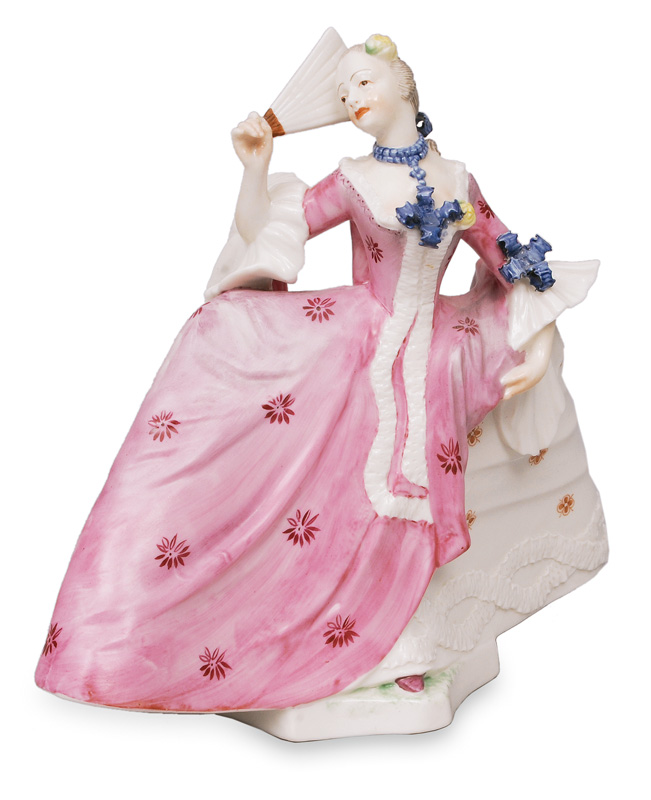 A figurine "Lady with fan and crinoline"
