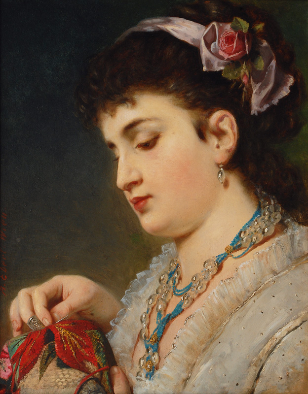 Young Lady doing Needlework