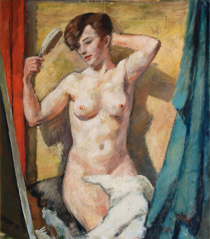 Female Nude with Hairbrush