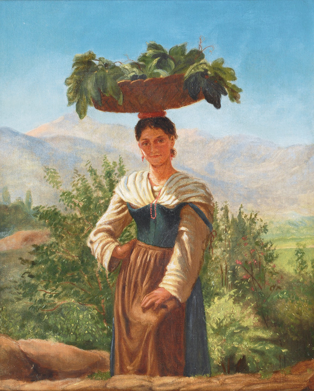 Italian Woman with Fruit Basket