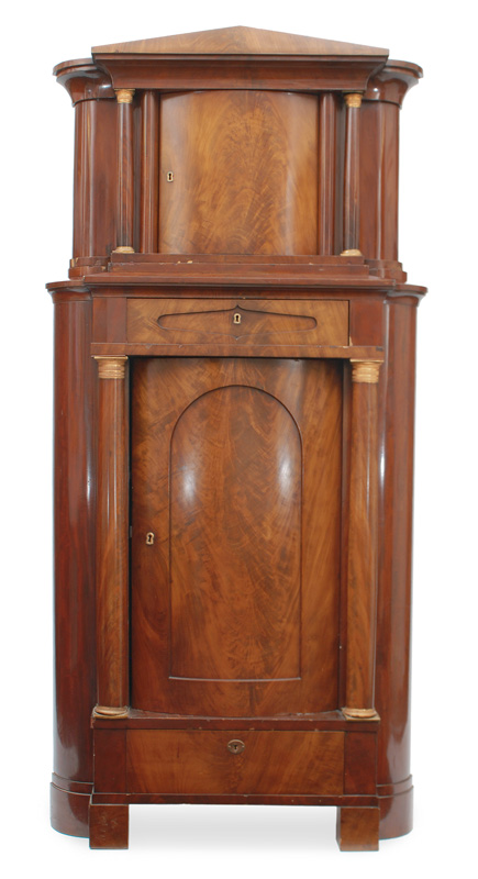 A Biedermeier corner cabinet