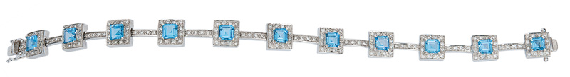 A blue topaz diamond bracelet
