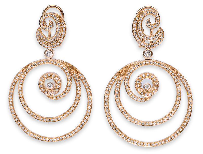 A pair of modern diamond earrings