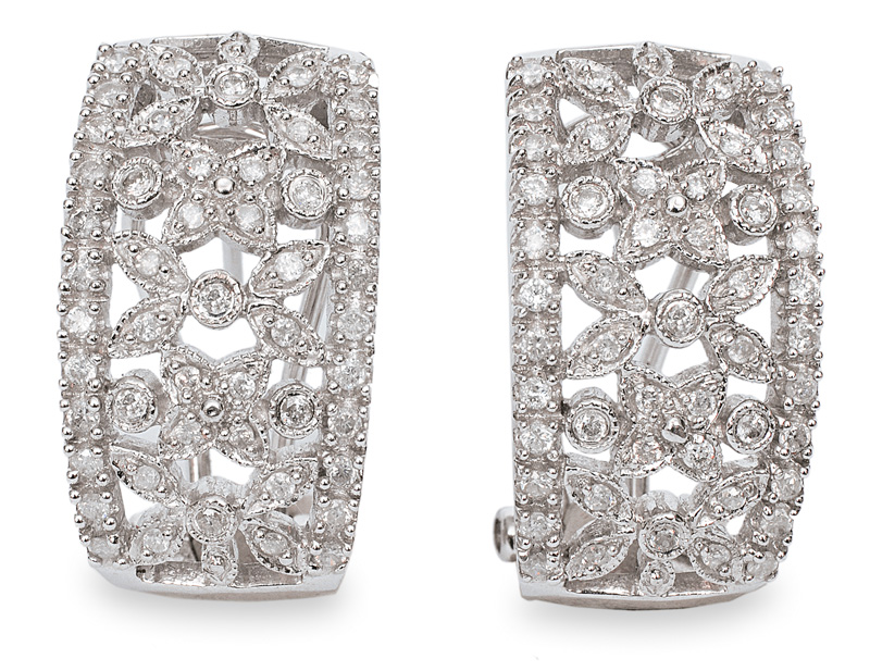 A pair of diamond earrings