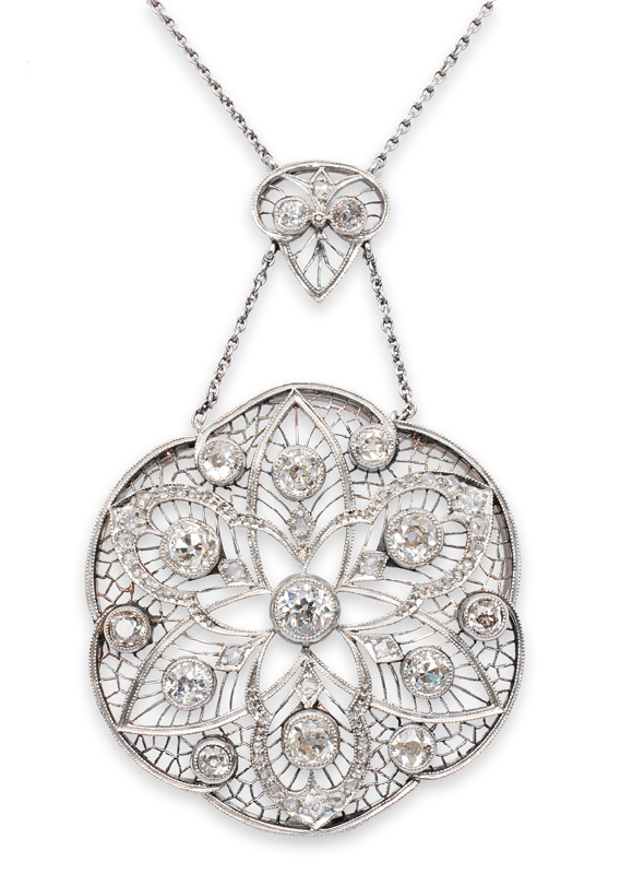 Jugendstil Diamant Anhänger