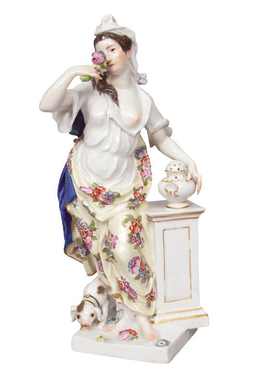 Johann Friedrich Eberlein - A large figurine "Smell" from a series "The five senses" A large figurine "Smell" from a series "The five senses"
