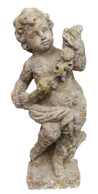 Gartenfigur "Putto mit Blumengirlande"