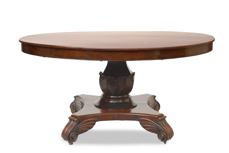 An oval Biedermeier table