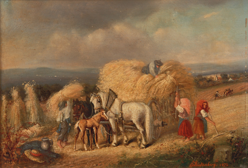 Paar Gemälde mit ländlichen Szenen