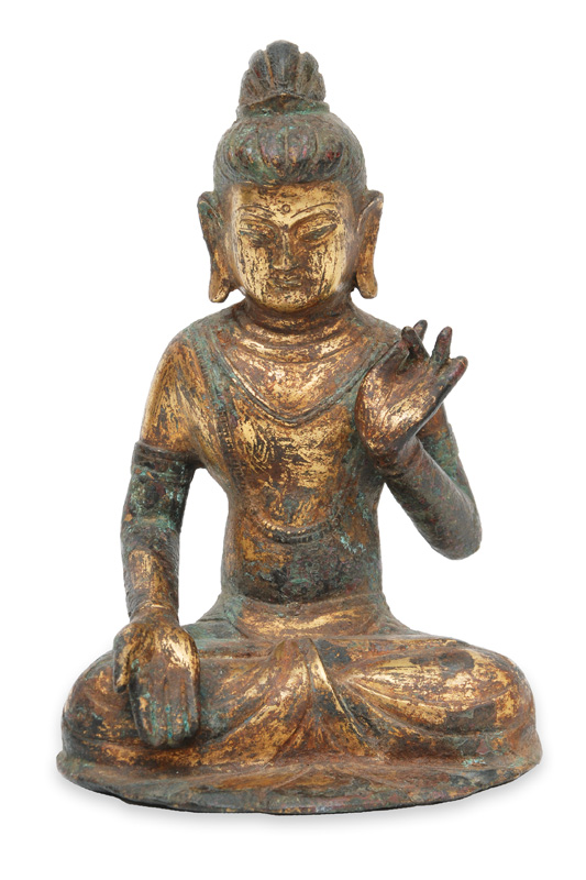 Sitzende Buddha-Figur mit Geste der Lehre