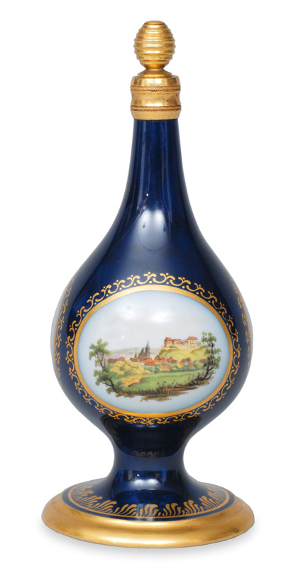 A small perfume flask with views of Saxony