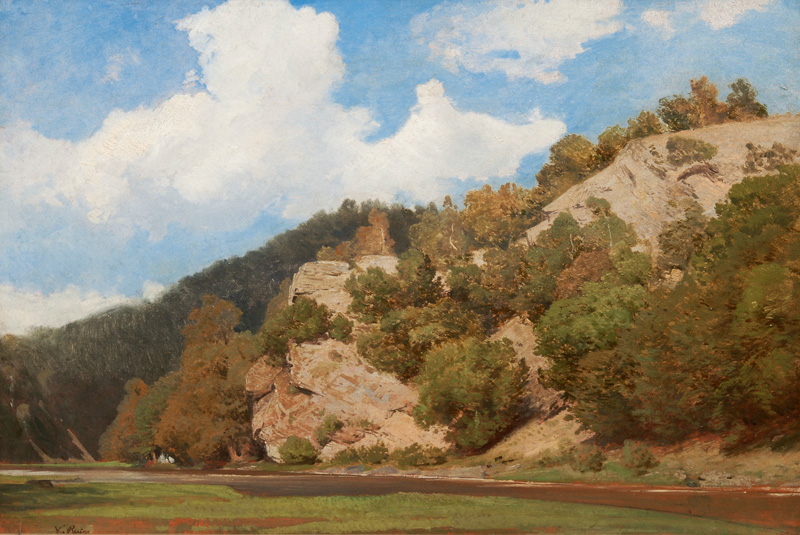 Rocky Hillside with a River