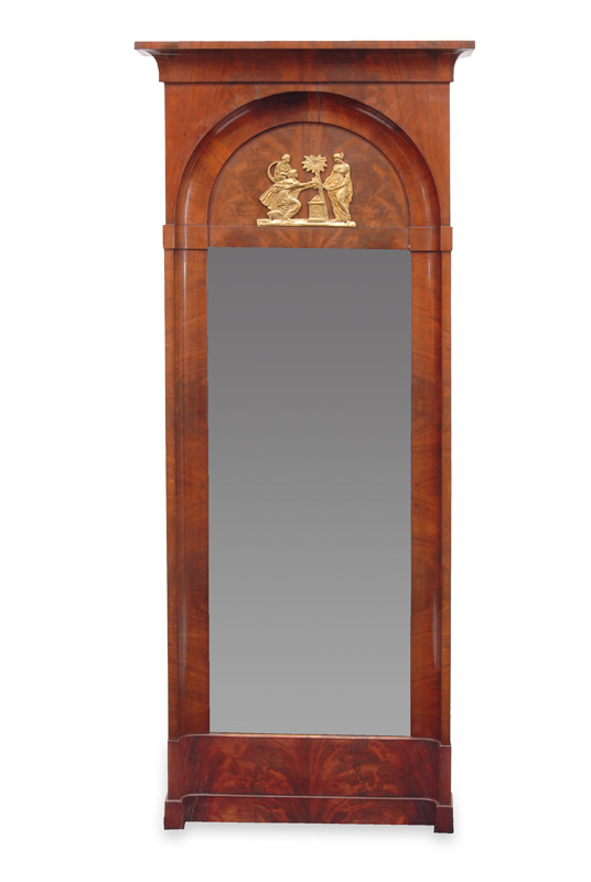 An Empire mirror with bronze applications