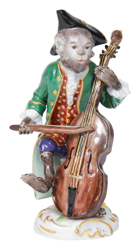 A figurine of "Contrabass player" of serial "Music playing monkeys"