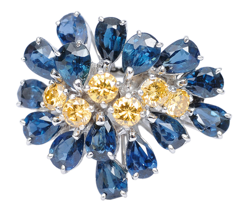 A sapphire diamond ring