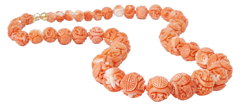 A coral necklace