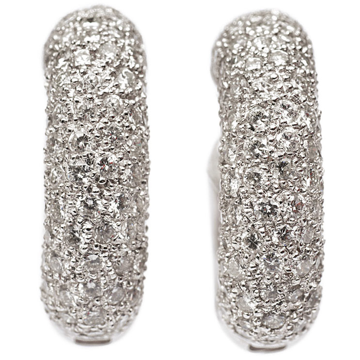 A pair of diamond earrings