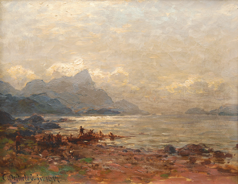 Carl Oesterley jr. - Fishermen on the Norwegian Coast Fishermen on the Norwegian Coast