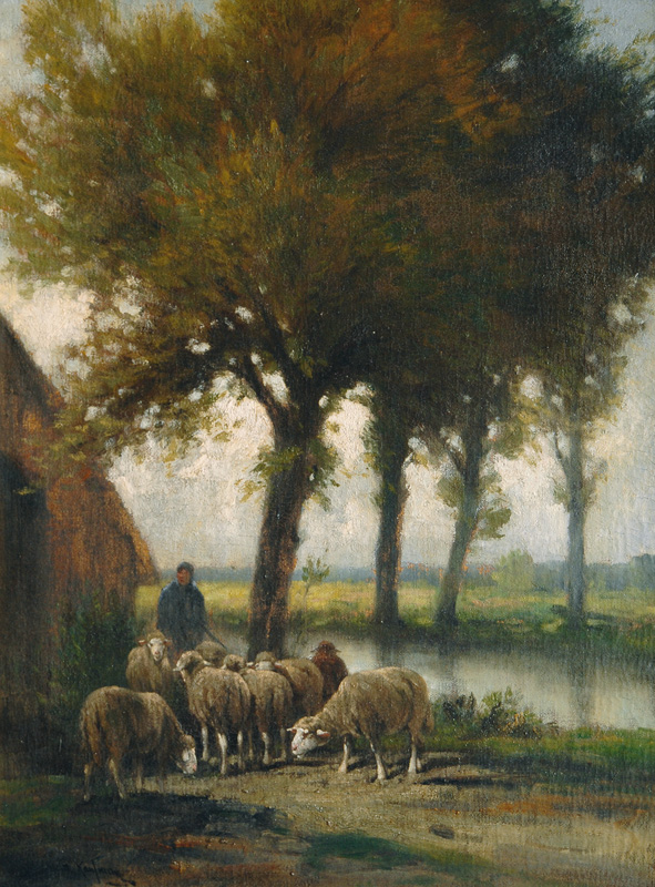 Adolf Kaufmann - Shepherd and his Flock Shepherd and his Flock