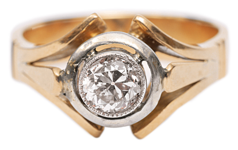 A russian single stone diamond ring