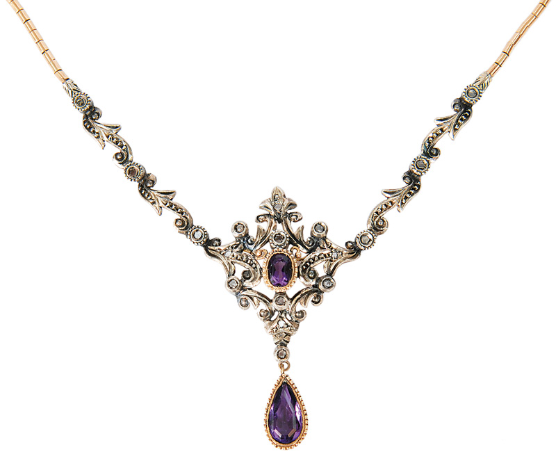 Antikes Amethyst-Collier in der Art von Hugo Schaper