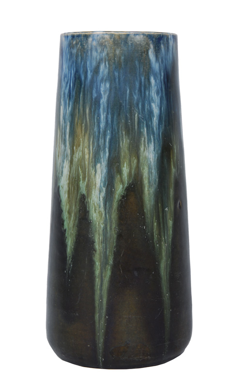 An Art Nouveau vase with running glaze