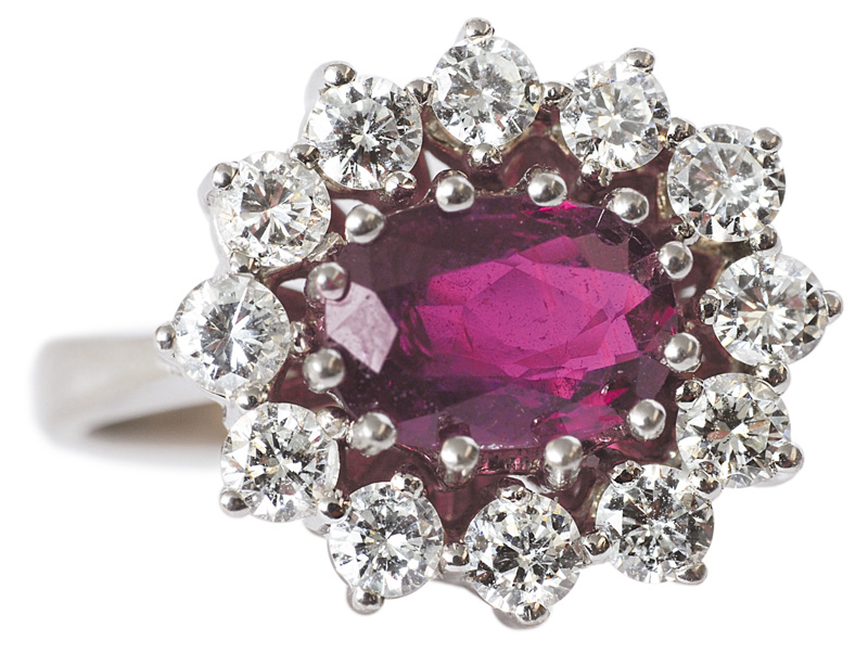 A ruby diamond ring