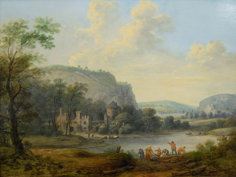 River Landscape with Fishermen