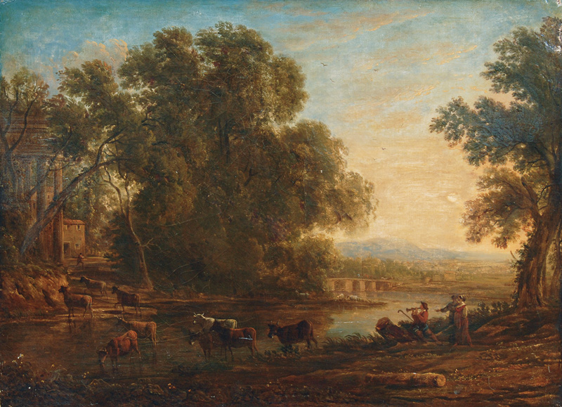 Arcadian Landscape with Herdsmen