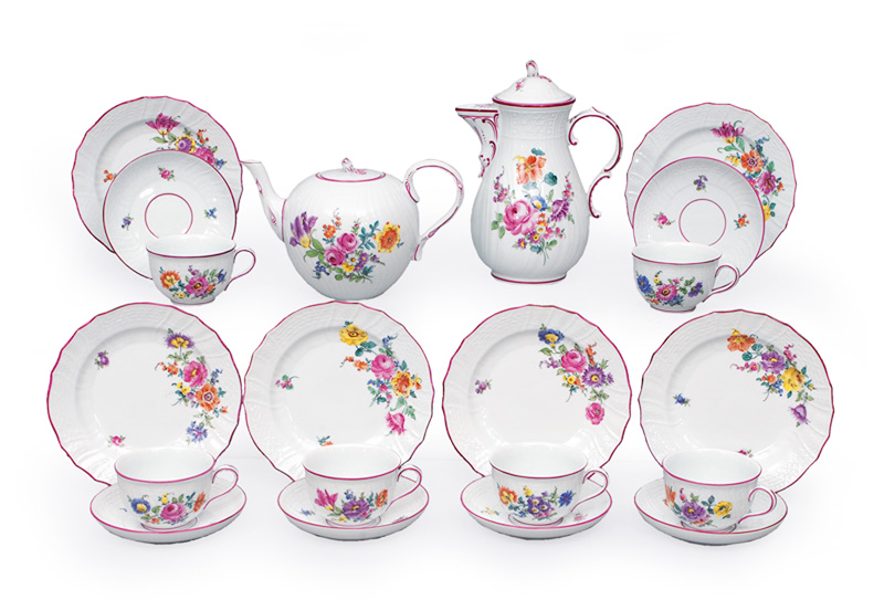 A tea and coffee service "Flower painting" for 6 persons