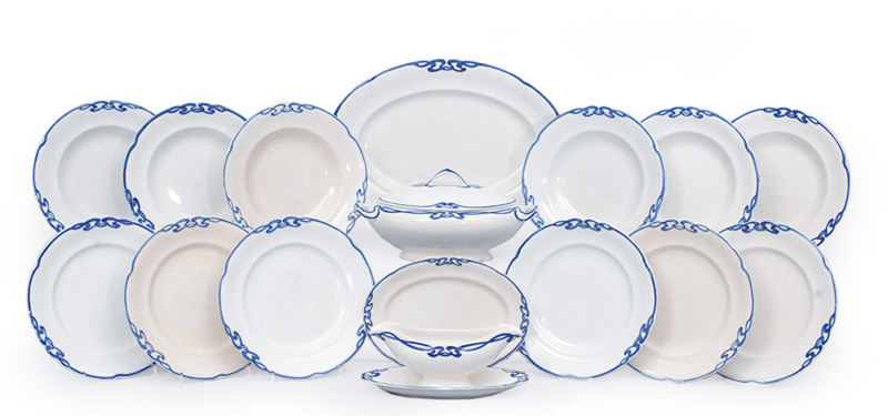 A dinner service "Blue Olga" for 6 persons