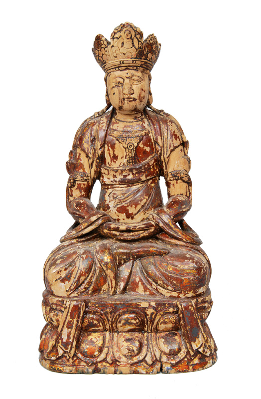 A sitting Guanyin on lotus throne