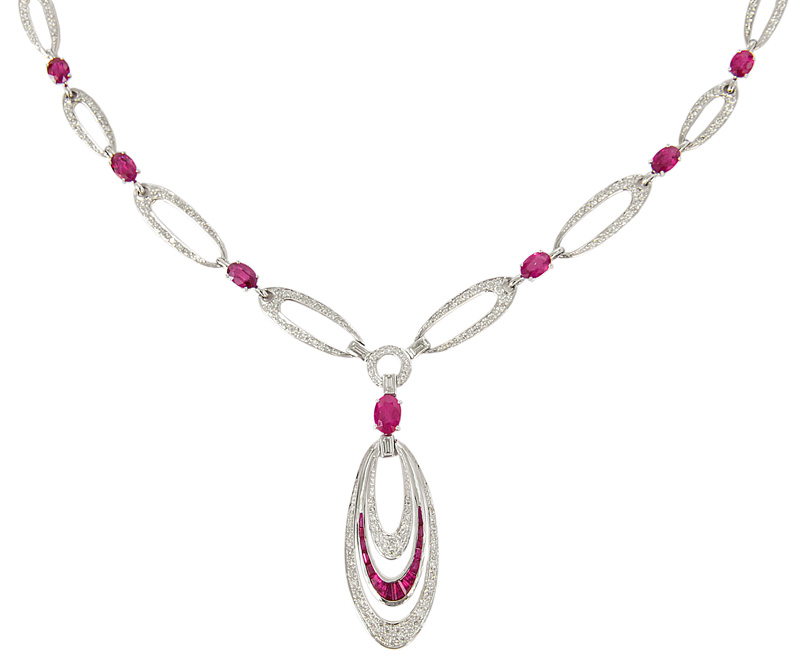 A ruby diamond necklace