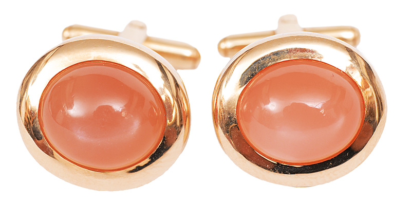 A pair of moonstone cufflinks