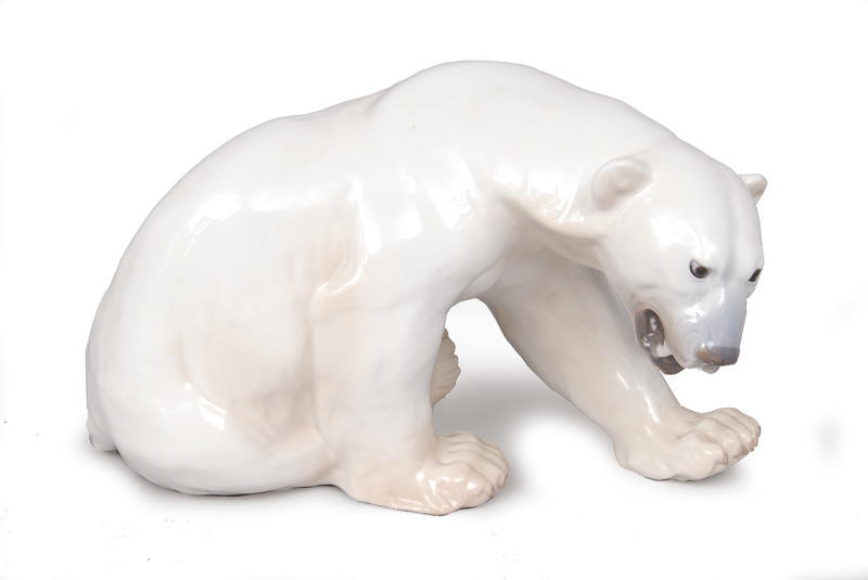 Große Figur "Sitzender Eisbär"