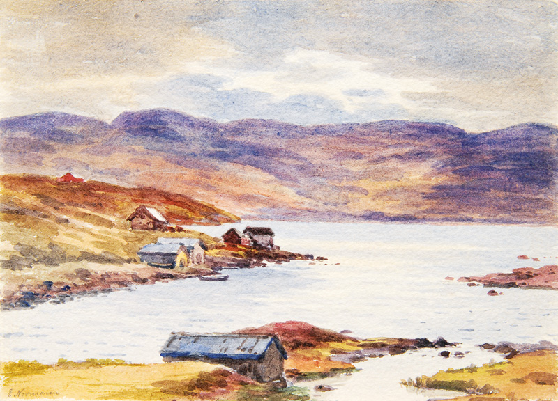 Paar Aquarelle: Norwegische Landschaften