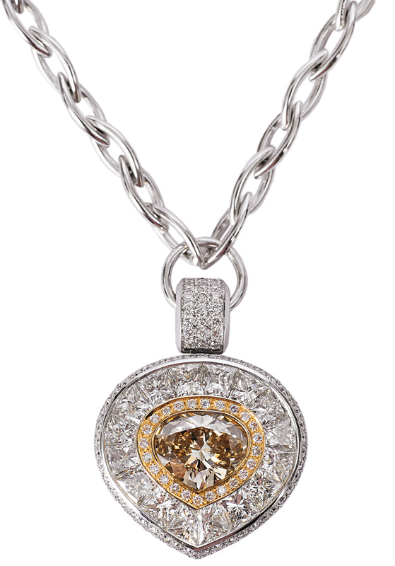 An extraordinary diamond pendant with necklace