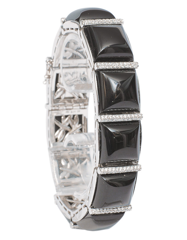 An onyx diamond bracelet