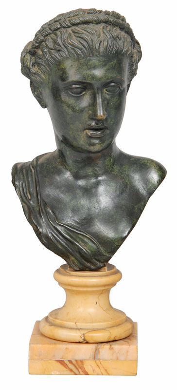 Kleine, klassische Bronze-Büste "Aphrodite"