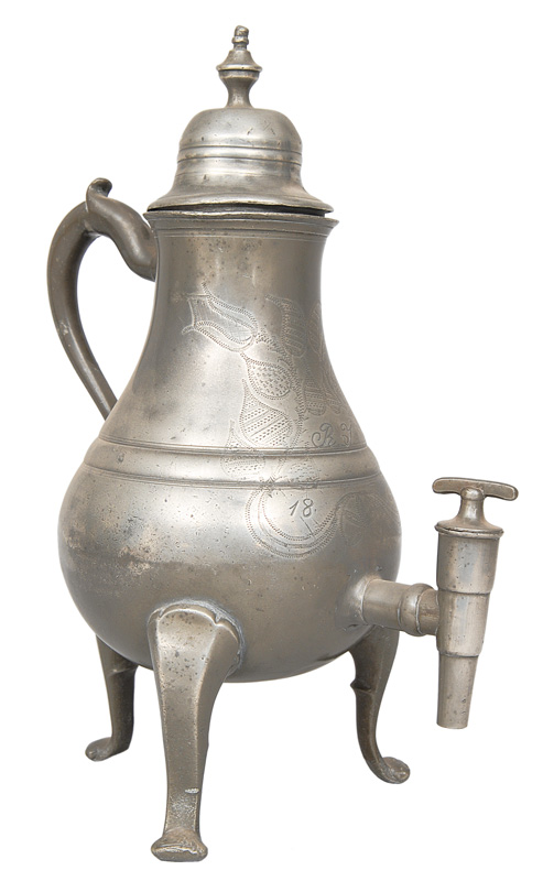 A jug with engraved ornaments