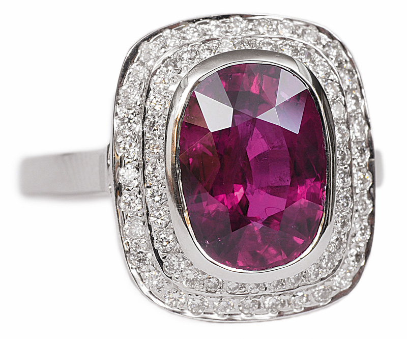 A ruby diamond ring