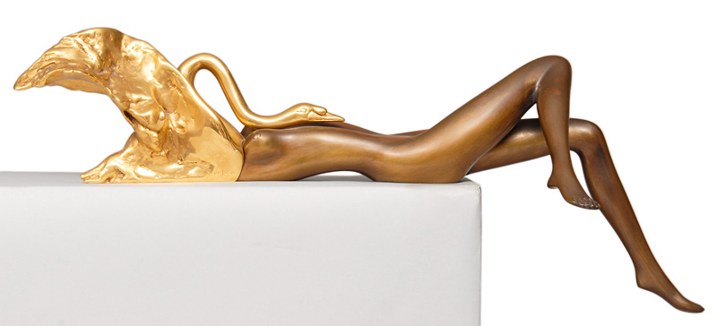 Bronze-Figur "Leda mit dem Schwan"