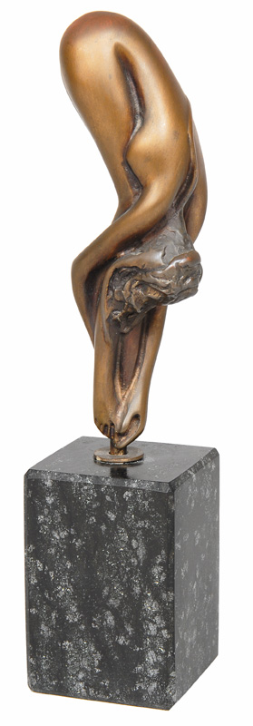 Bronze-Figur "Sich bückender weiblicher Akt" aus der Serie "Les beaux arts"