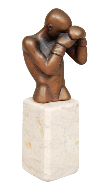 A bronze figure "Clinch  - the boxer" of the series "Les beaux arts"