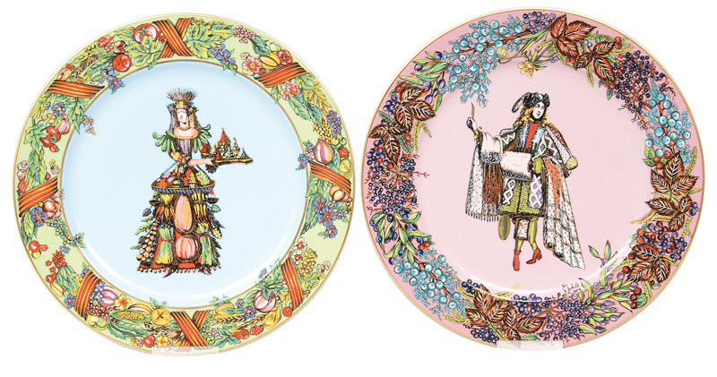 A set of 4 plates "4 seasons" from Versace